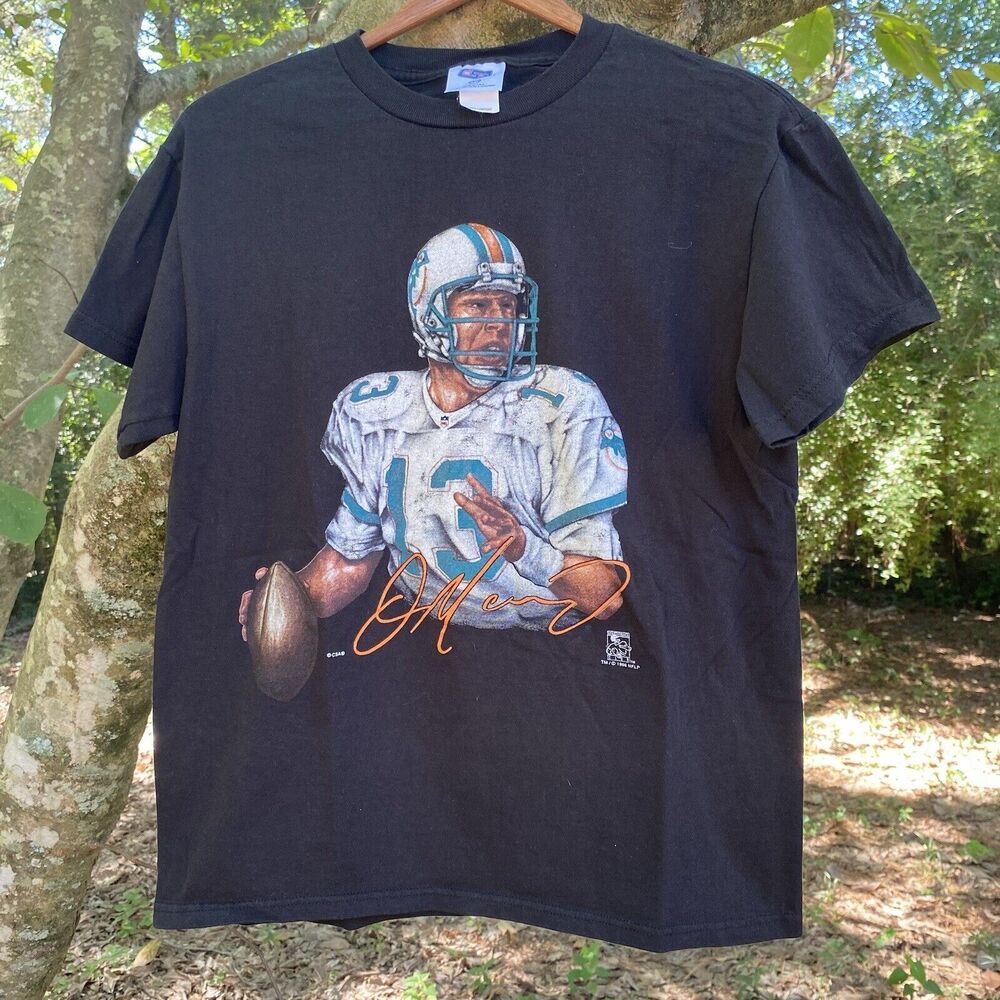 Vintage Miami Dolphins Dan Marino T Shirt Youth Size 16/18 (fits Mens Small) 90s